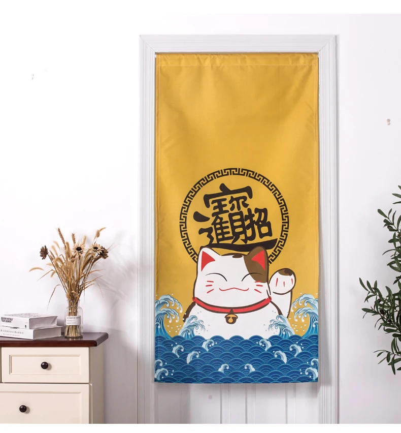 Lucky cat брезентовые Дверные Шторы на ветровое стекло перегородка занавеска Бытовая Спальня японская кухня комната ванная половина занавеска ткань