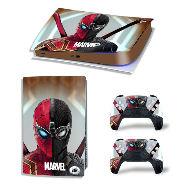 SpiderMan PS5 Digital Edition Skin Sticker Decal Cover for PlayStation 5 Console and 2 Controllers PS5 Skin Sticker Vinyl