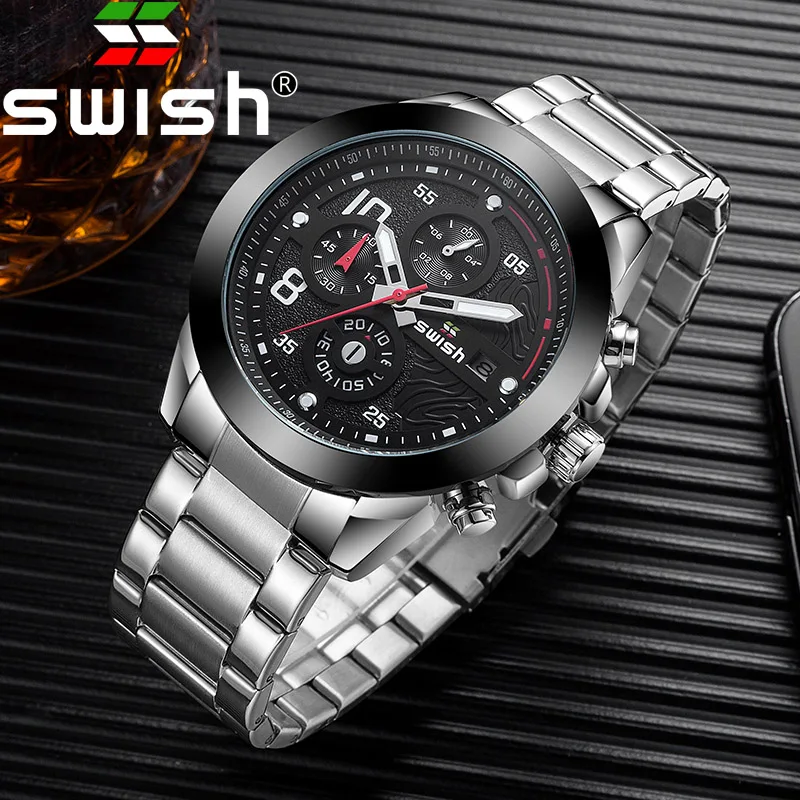 SWISH Relogio Masculino 2020 модные мужские часы из нержавеющей стали топ бренд класса люкс