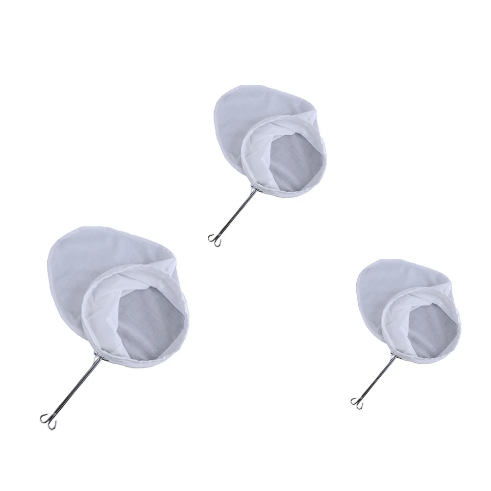 3Pcs Practical Coffee Filter Bags Tea Filter Bags Strainers (Silver