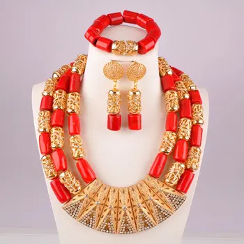 

red coral jewelry set nigeria wedding coral beads african necklace set jewelry for women