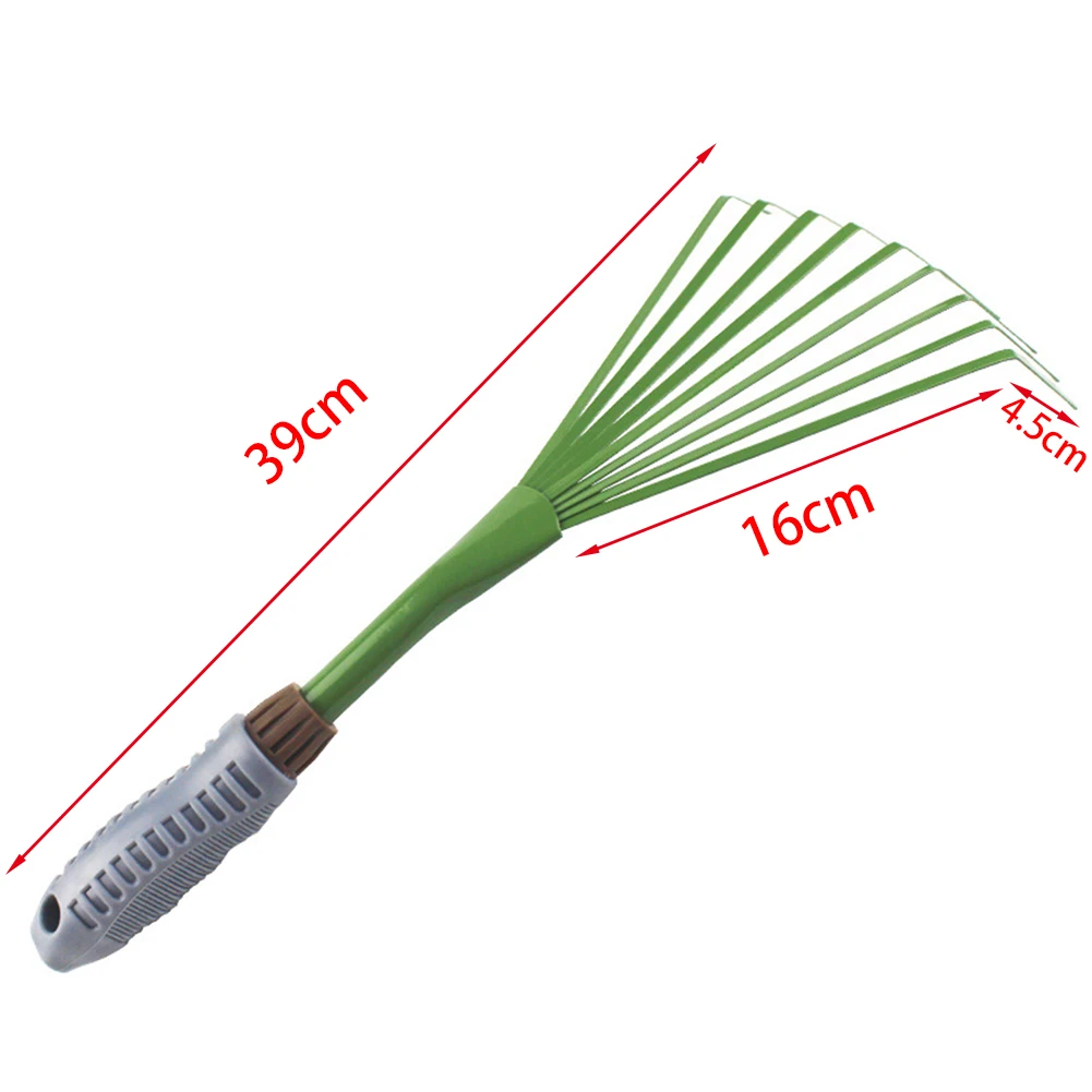 Практичная зеленая Лопата для двора Портативный Утюг Расширенный свободный грунт плотный прочный травяной грабли для сада девять зубов