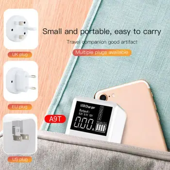 

4 Port Multi Fast USB Charger Quick Charge QC 3.0 Digital LED Universal Phone EU/US/UK HUB Charger Plug Display USB O5J3