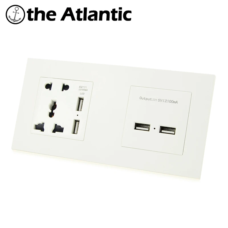 

Atlectric Multi-Purpose Universal Plug and Socket Dual USB Charging Port Double Wall Power Socket Electrical Outlet