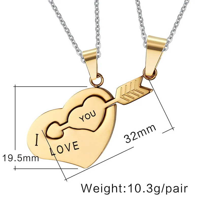 

New Style Couples Accessories Stainless Steel Titanium Steel an Arrow Couples Pendant Students Necklace