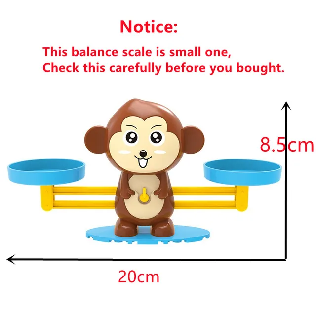 Mini Clever Monkey Balance Scale Kids Montessori Math Toy Digital Number Board Game Educational Learning Toys Teaching Material 6