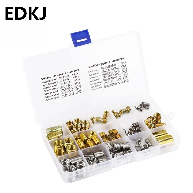 116pcs M3-M12 self-tapping thread slotted sheath and wire combination set repair | Обустройство дома