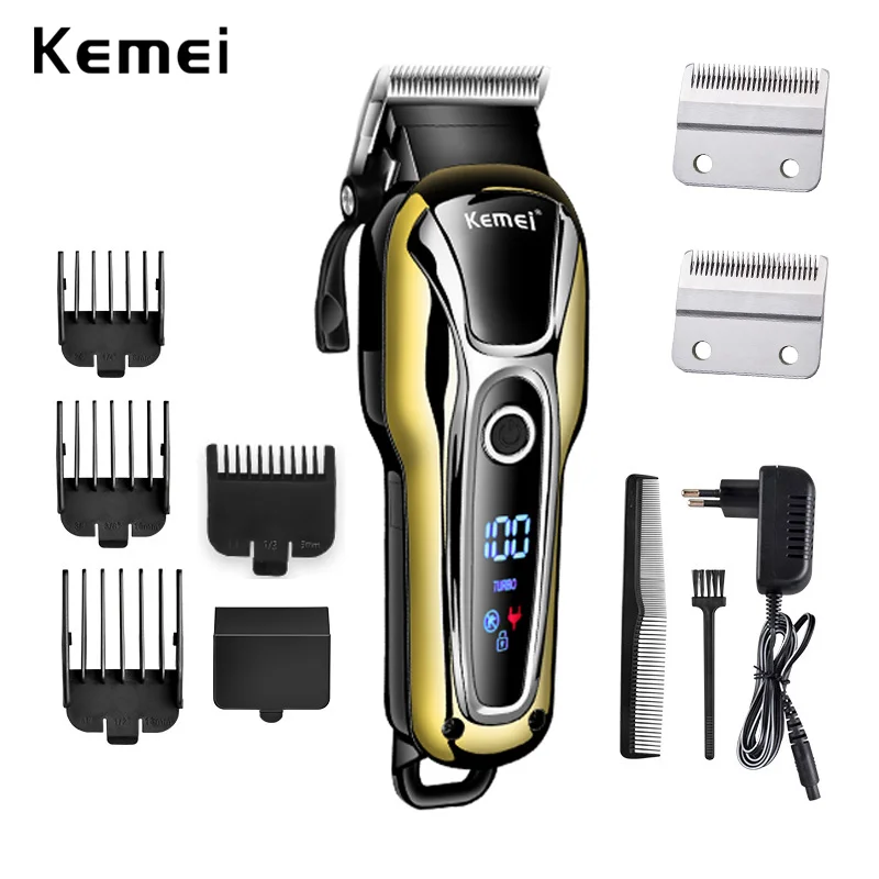 Online Cortadora de pelo profesional con turbocompresor de 110 v 240 v, recortadora de pelo recargable para hombres, Afeitadora eléctrica, máquina de corte de pelo de barbero