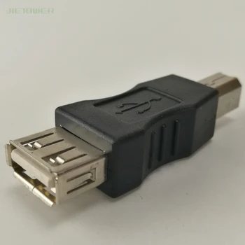 

500pcs/lot USB Printer Adapter USB2.0 Type A Female USB To Type B Male Adapter Converter Black for Printer Computer Scanner