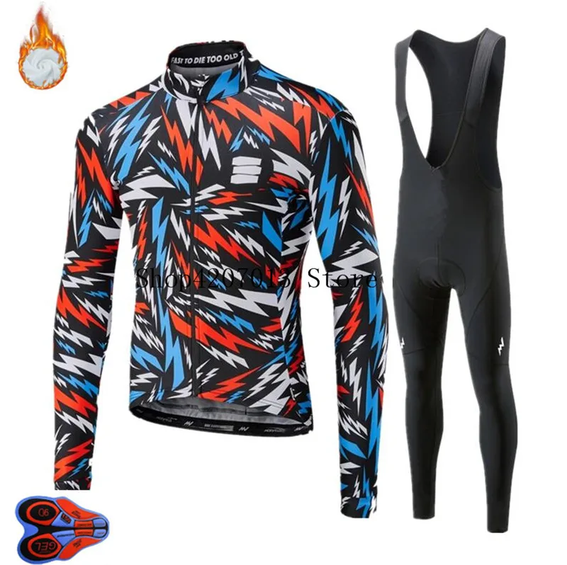 Pro Team MORVLEO Велоспорт Джерси 9D Bib набор MTB Униформа Мужская одежда для велосепидистов Зимняя Теплая Флисовая велосипедная Одежда для велоспорта - Цвет: 3