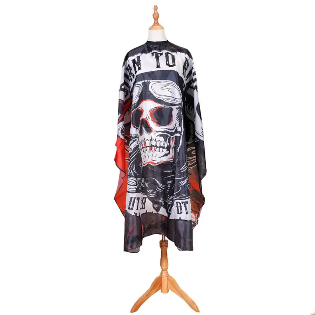 Fashion Skull Skeleton Hair Cutting Cape Salon Coloring Apron Gown Cloth