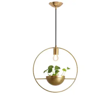 

Modern Gold Single Ring Pendant Lights Plant Led Hanging Lamp Dining Room Bedroom Lighting Fixtures Home Decor Luminaire E27 AC