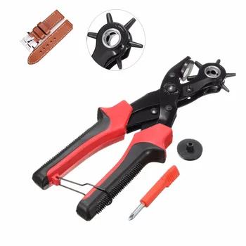 

6 Sized Heavy Duty Leather Hole Punch Hand Pliers Belt Holes Punches Maker Tool Manual Holes Belt Drilling Machine Screwdriver