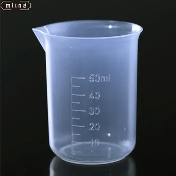 

LISM 2Pcs 50ml Transparent Kitchen Laboratory Plastic Graduated Volumetric Beaker Container Measuring Cup Tool