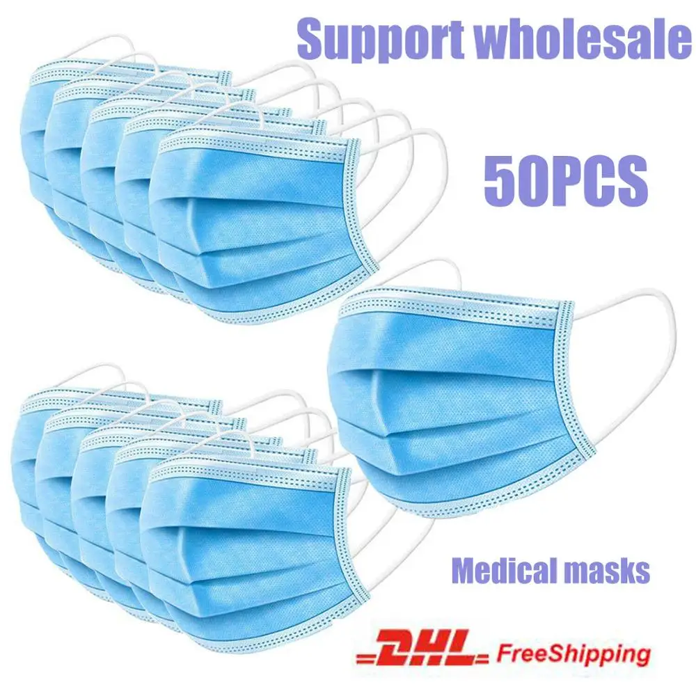 

3 layer Face Masks Anti-dust Non-woven Disposable Breathable Mouth Mask Medical Masks Anti Pollution Safe Surgical Protect Masks
