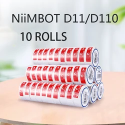 10 Rolls JC NiiMBOT D101 D11 D110 Self-adhesive Thermal Label Paper Self-Adhesive Price Tag Label Name Sticker
