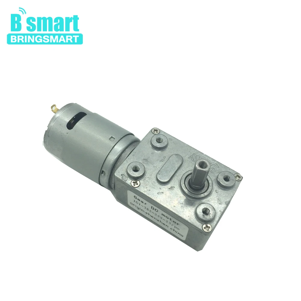 JGY385 12V 24V Dc червь Шестерни реверса двигателя, 8-200rpm-No нагрузки электродвигателя 6V двигатель D вал для общих Применение Bringsmart