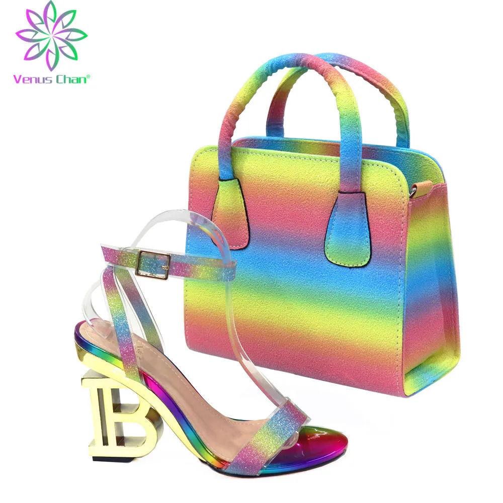 African Shoes Matching-Bags Wedding-Party Multi-Color with for Royal Bag-Set And Fashionable