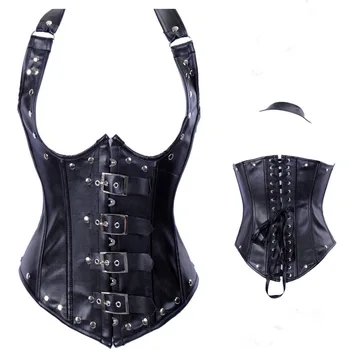 

Steampunk Accessories Women Leather Corset Crop Tops Punk Gothic Style Retro Custom Plus Size S-6XL