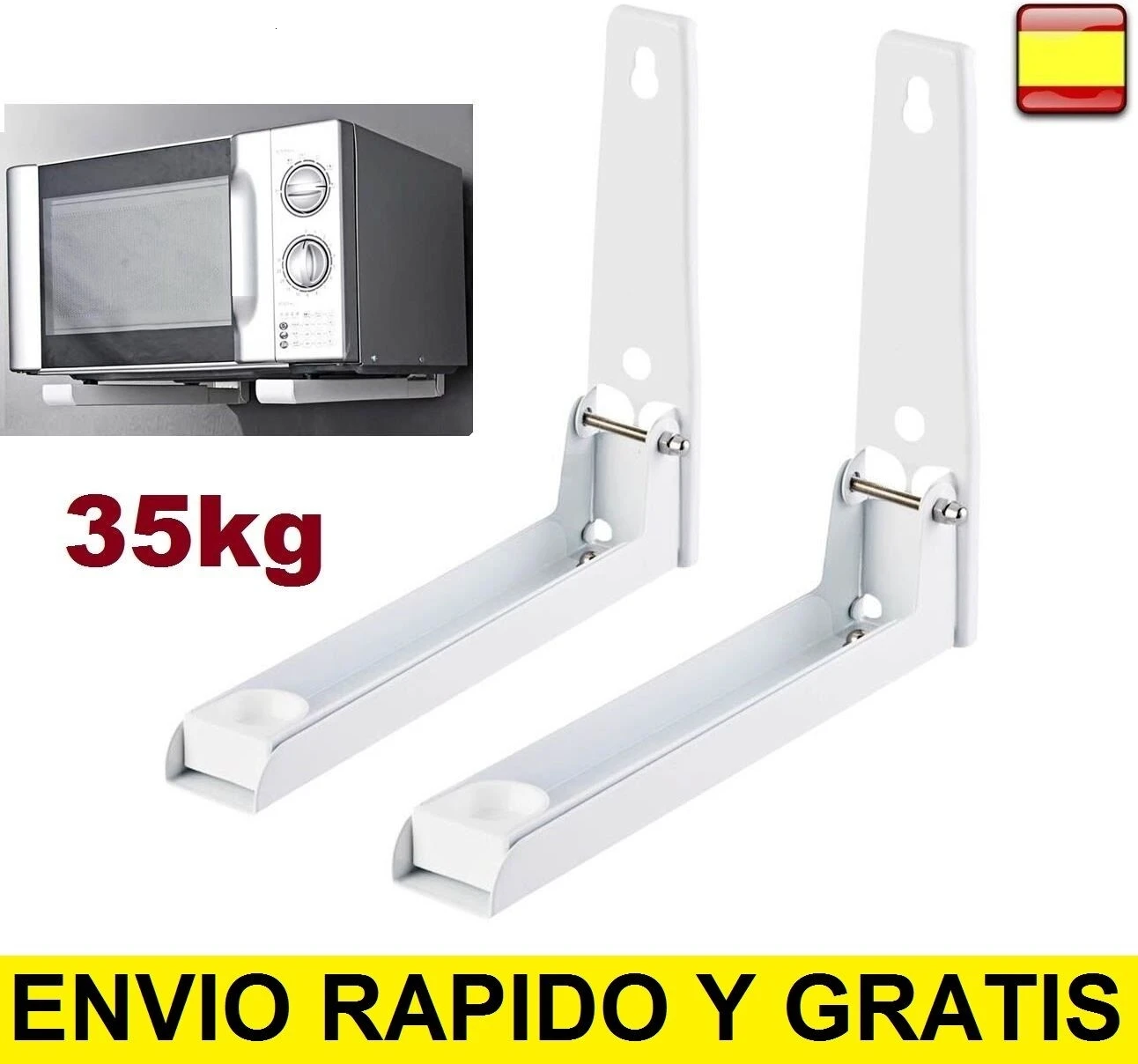 Soporte de pared para Microondas Equipos de Audio Cocina Escuadra de  montaje|Racks \u0026 Holders| - AliExpress