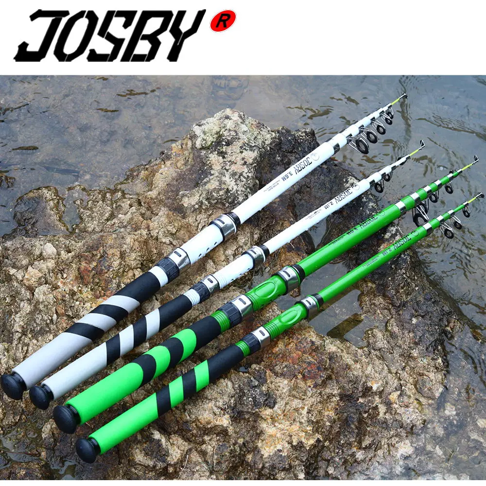 JOSBY Carbon Fiber Sea Fishing Rod FRP Telescopic Feeder Pole Spinning Carp Portable Travel Ultralight 2.1M-3.6M 2020 NEW