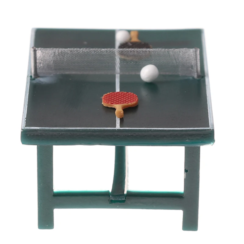 Miniatur Tischtennisplatte Schläger Pong Bälle Set für 1:12 Puppenhaus 