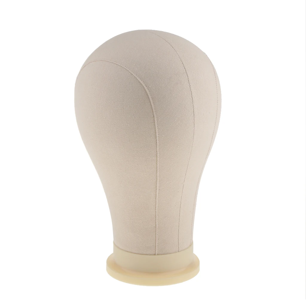 Canvas  Block Mannequin Head Hair Wig Making Hat Display Doll with Mount Hole Circumference 23'' Height 13.7''