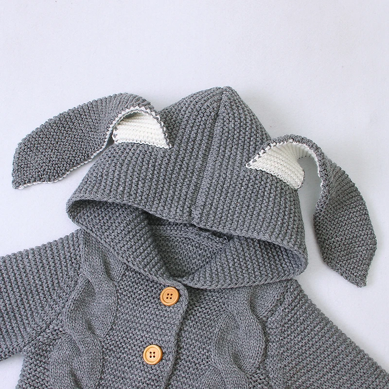 Трикотажные комбинезоны для девочек пальто для маленьких мальчиков Куртки с длинными рукавами капюшоном Комбинезоны для девочки, для малыша пальто для малышей Верхняя одежда для новорожденных