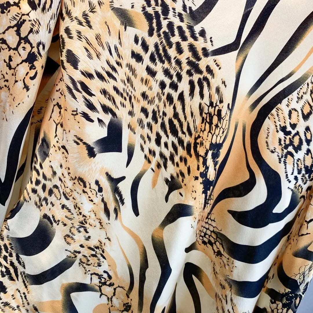 new ladies fashion long-sleeved sexy leopard shirt 1018