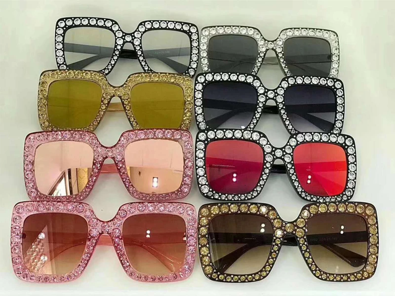 QPeClou, женские роскошные солнцезащитные очки с кристаллами, женские брендовые Квадратные Зеркальные очки с бриллиантами, женские красивые очки, оправа Oculos