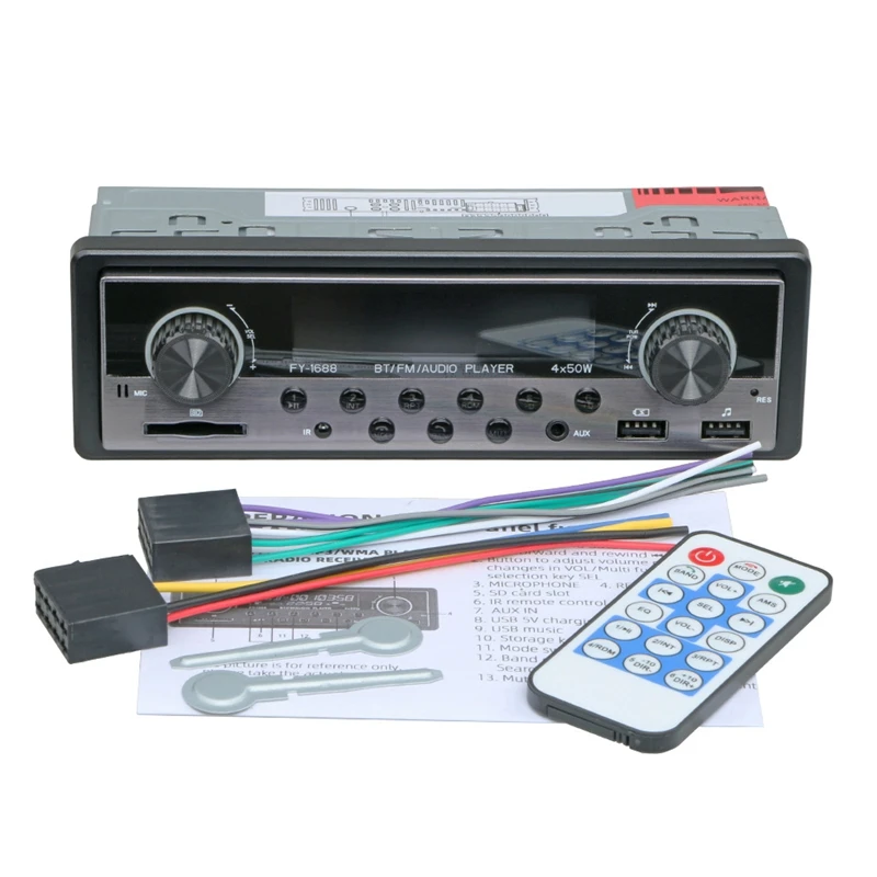 1 DIN Car MP3 Multimedia Player Bluetooth Radio Car Stereo Radio TF 2 USB AUX Input Receiver Audio Auto Electronics 12V In-Dash