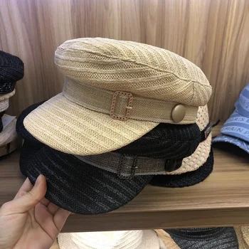 

202003-YY new spring PP GRASS Square button decoration VISORS cap women baseball hat