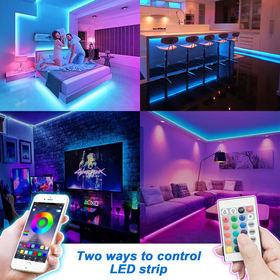 5 м 10 RGB Светодиодная лента SMD5050 2835 Bluetooth s Гибкая неводонепроницаемая 12 В для дома