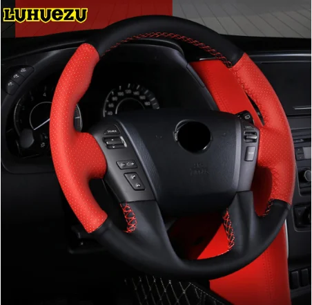 Подходит для 2013- Nissan Tour Le Y62 кожаный чехол для ручного шитья рулевого колеса автомобиля модифицированный Карбон волокно руль cov