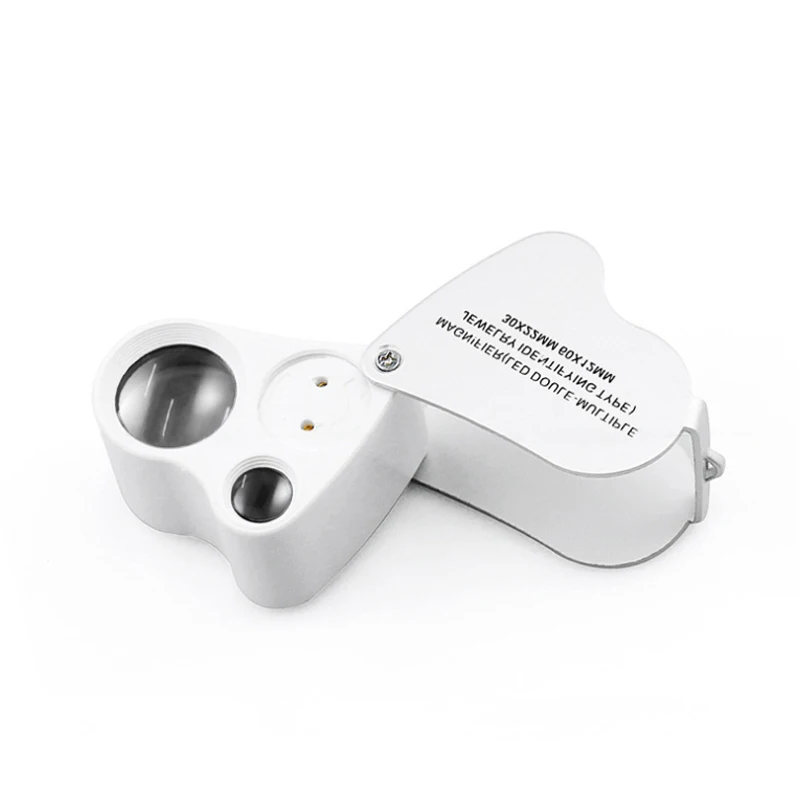 

60X 30X LED Light Mini Magnifier Portable Mini Pocket Clear Magnifying Glass Lovely Jewllery Jeweler Loupe Folding Magnifier