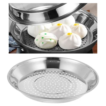 

1PC Stainless Steel Steaming Dish with Holes Thick Steamer Rack Food Plate Cookware (for 30/34cm Wok)