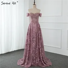 Серен Хилл розовый короткий рукав ручной работы Цветы сексуальное платье для выпускного вечера Дубай с открытыми плечами Кристальные вечерние платья настоящая фотография CLA70200