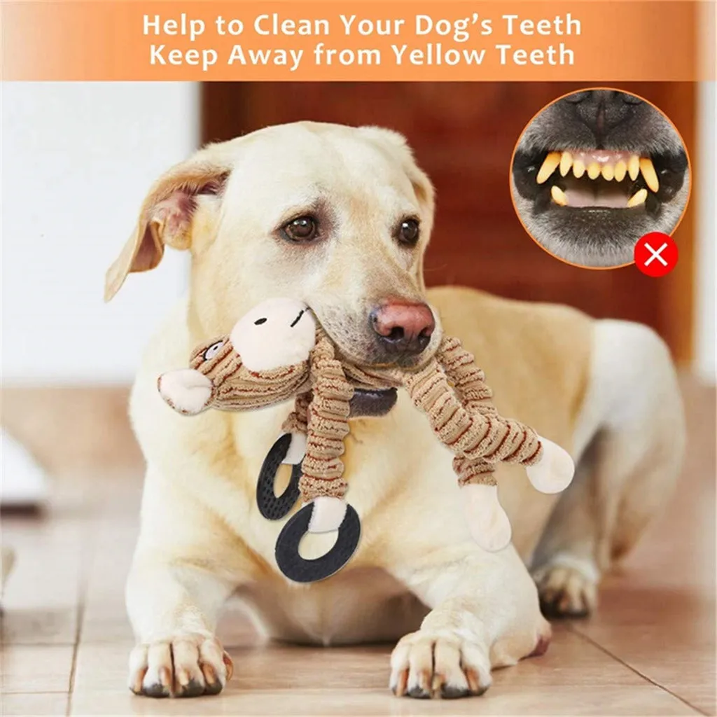 Игрушки для собак, плюшевая игрушка, мягкая игрушка, маленькая обезьянка, жевательные игрушки, плюшевый щенок, плюшевый звук, овечка, обезьяна, корова, немой питомец#10