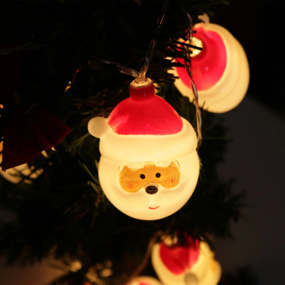 Santa Snowman Festival Decoration Light Christmas Light String Plastic Lantern Window Sucker Light Decorative Holiday Xmas Decor
