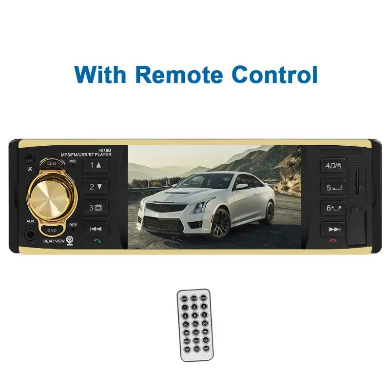4'' TFT Screen 4019B 1 Din Car Radio Audio Stereo MP3 Car Audio Player Bluetooth Support Rearview Camera Remote Control USB FM - Цвет: 02