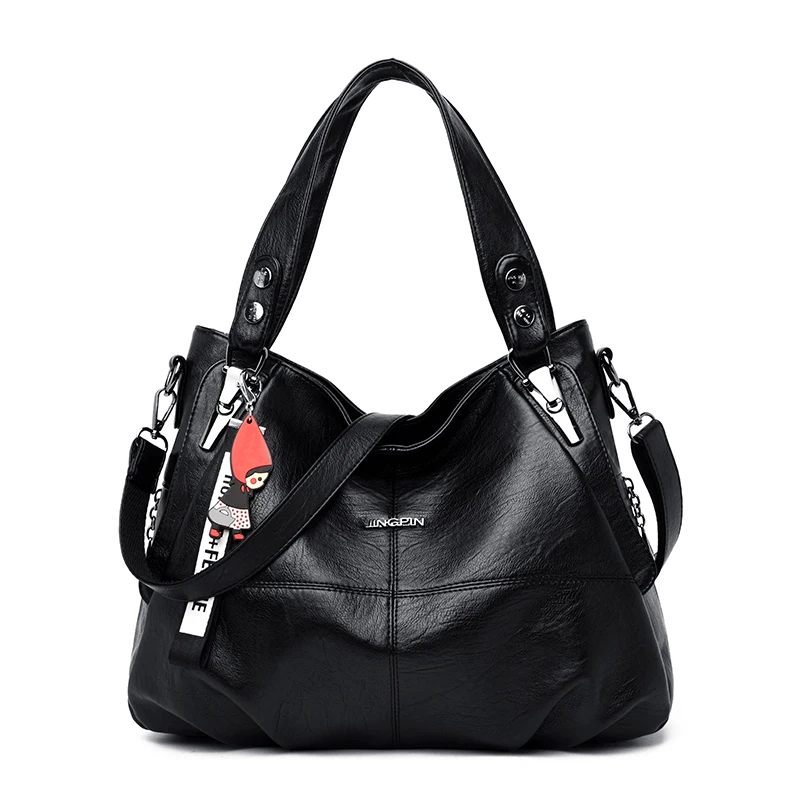 

Vintage ladies soft leather channels handbags simple Women crossbody shoulder bags brand design Female large capacity tote bag