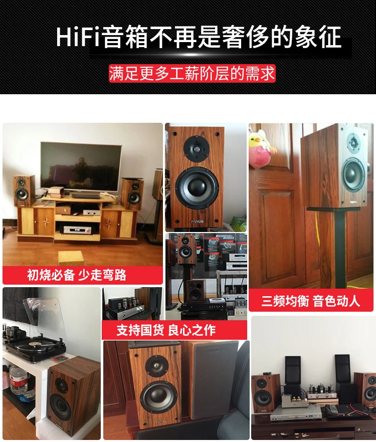 15PAIYON P4-2.0 passive speakers hifi 6.5 home theater bookshelf speakers