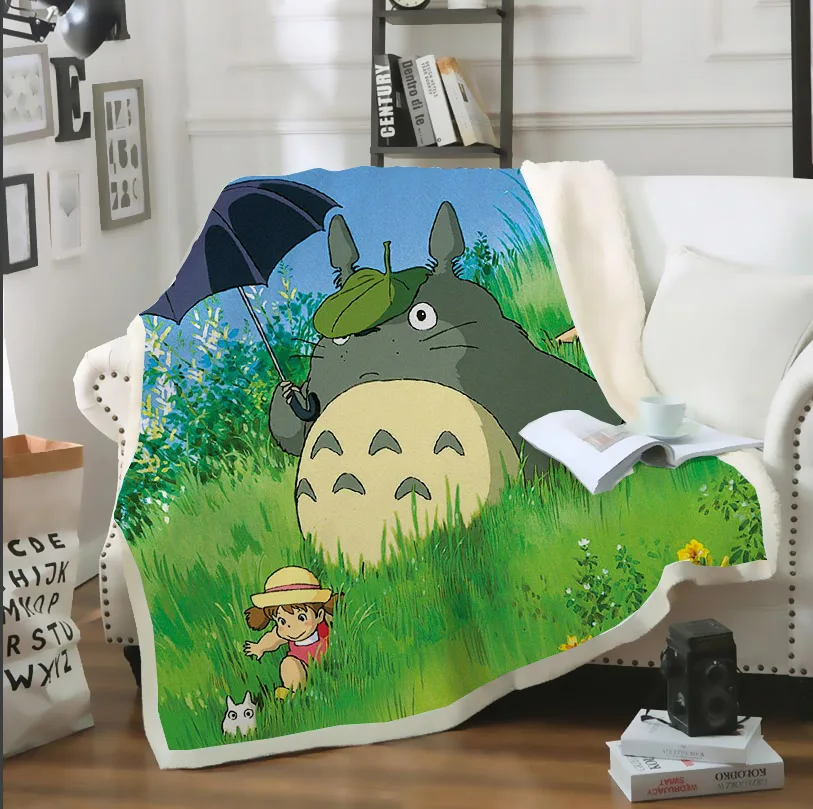 

3D Print Japan Anime Tonari no Totoro My neighbor Totoro Blanket Sofa Bed Chair Rest Bedding Home Indoor Decor Supply B11