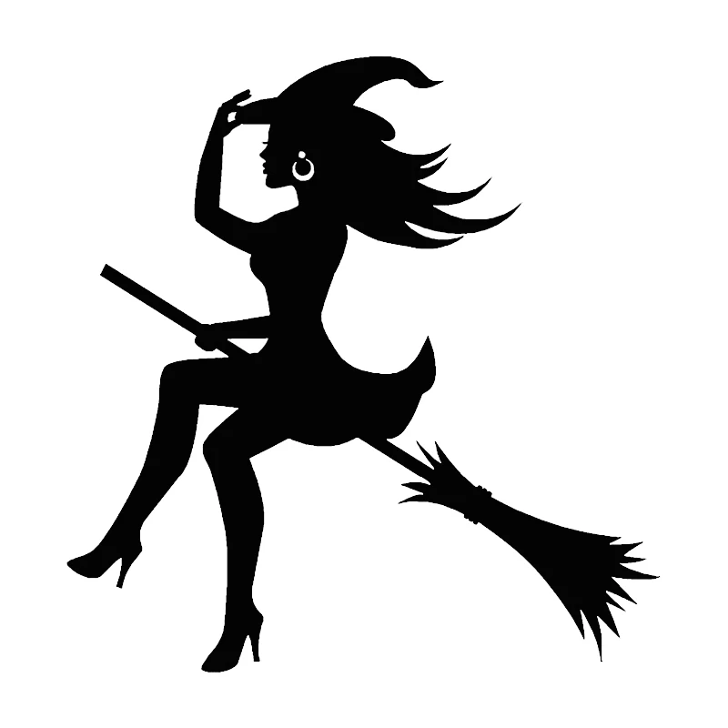 11.512CM Car Sticker Vinyl Sexy Witch On A Broomstick figure Decal Sticker On Car Funny 3D Stickers and Decals Car Styling (2)