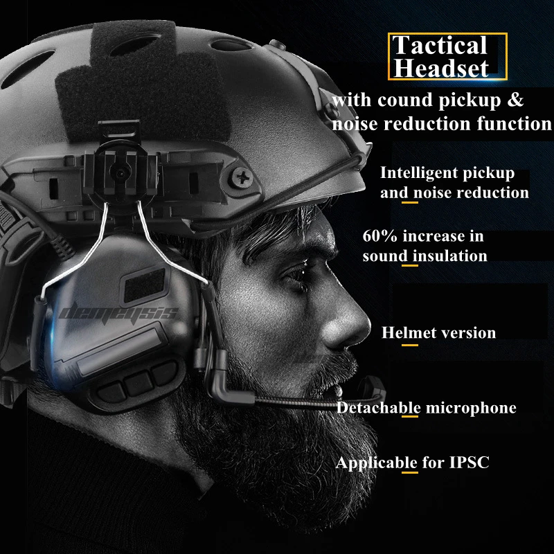 Anti-noise Shooting Headset Earmuff  Tactical Communication Headphone Sound Amplification Airsoft Paintball Headset