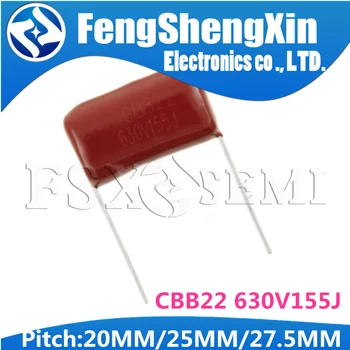 

10PCS CBB22 630V155J 1.5UF Pitch 20MM/25MM/27.5MM 630V 155 155J 1500nf CBB Polypropylene film capacitor