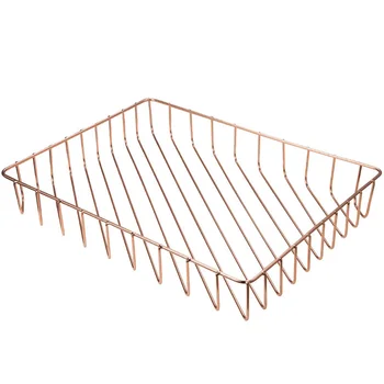 

ABSS-Rose Gold Desk Tray, Wire Letter File Tray Finisher