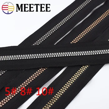 

Meetee 2/4M 5# 8# 10# Resin Zipper Coded Coil Zippers for Sewing Bag Zips Repair Open-end Jackets Zip DIY Garment Accessories