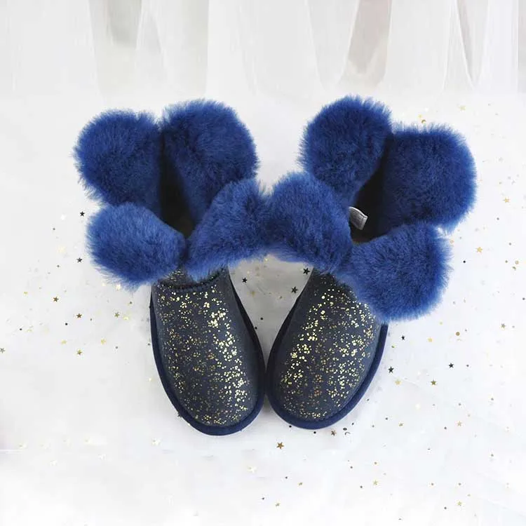 /розничная ; Новинка; Брендовые женские зимние классические зимние ботинки из натуральной кожи; теплая женская обувь; - Цвет: BLUE