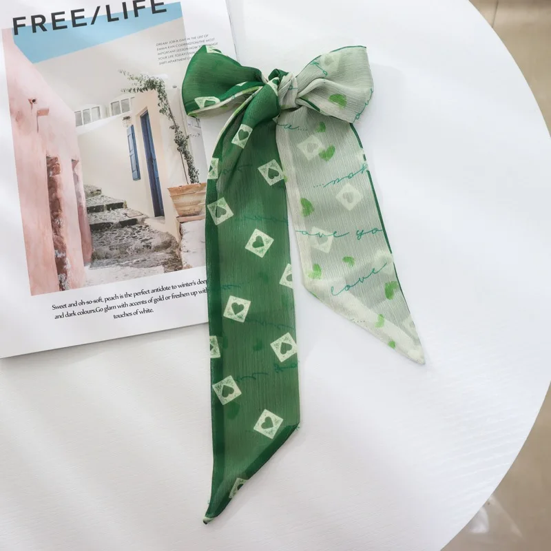 

Summer Thin Long Silk Scarf Green Tie Belt Hair Belt Ribbon The Role Of Chiffon Adornment Braid Tie Hair For Women